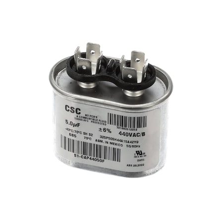 York Capacitor, Run Single, 5Mfd, 440V, Flat S1-CAP44050F